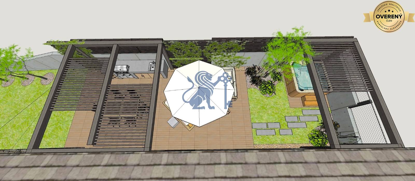 Vizualizácia | pohľad na terasu z 1.p