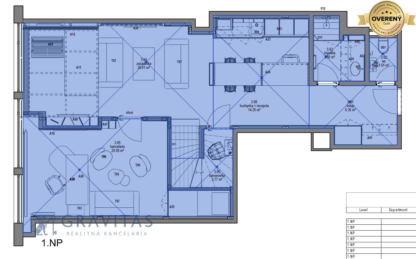 City_Park_Wisible_Kancelaria_pôdorys_1.poschodie