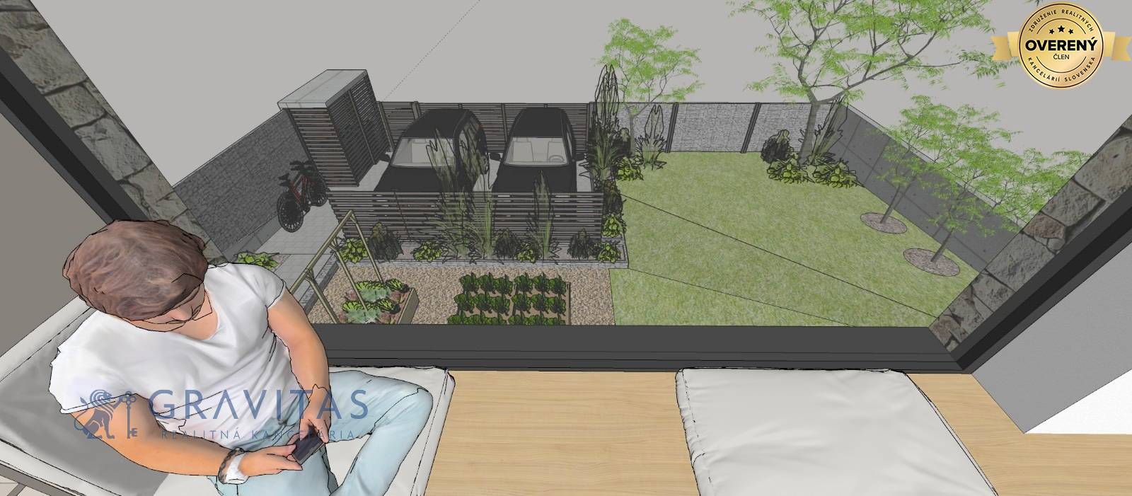 Vizualizácia | výhľad z hlavnej spálne