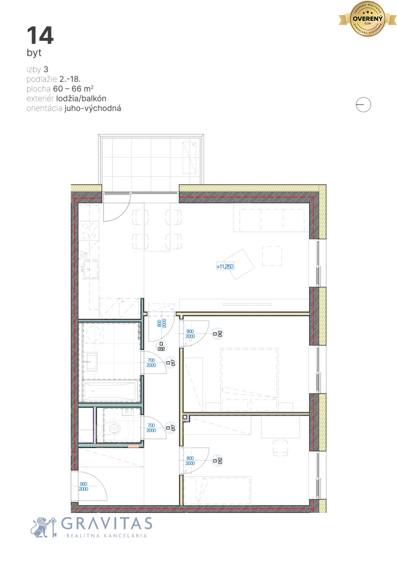 Pôdorys 3i byt - juhovýchod, veža B.jpg